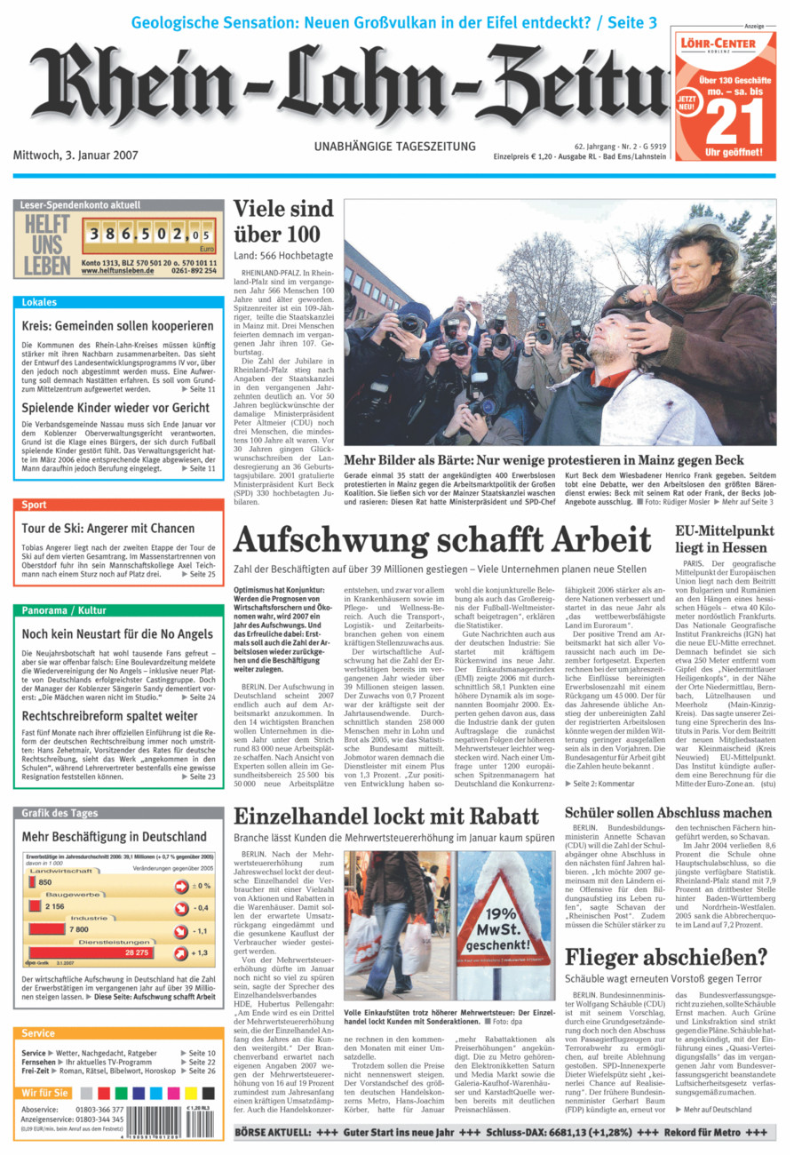 Rhein-Lahn-Zeitung vom Mittwoch, 03.01.2007