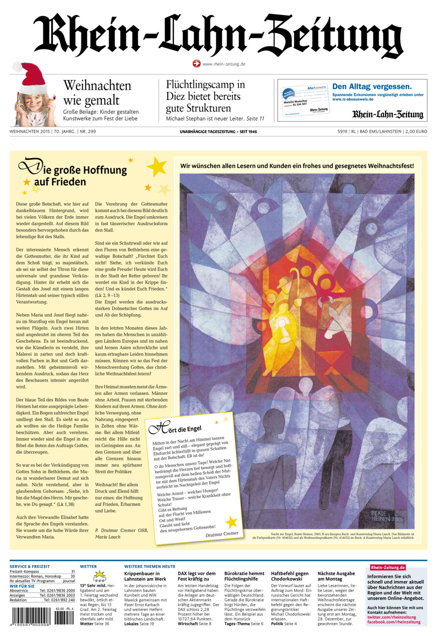 Rhein-Lahn-Zeitung vom Donnerstag, 24.12.2015
