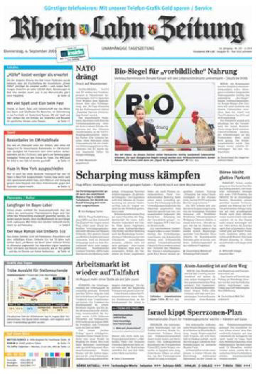 Rhein-Lahn-Zeitung vom Donnerstag, 06.09.2001