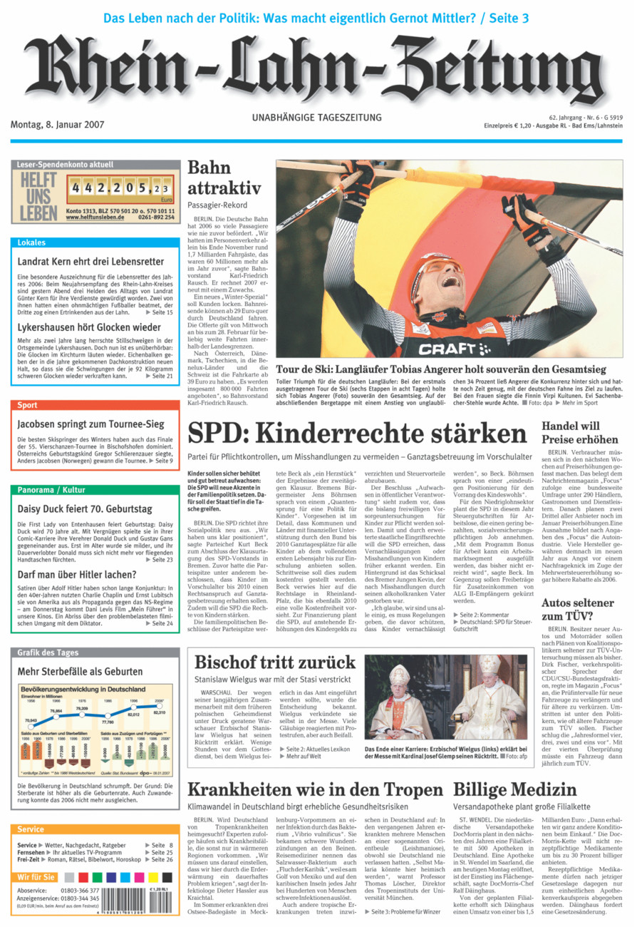 Rhein-Lahn-Zeitung vom Montag, 08.01.2007