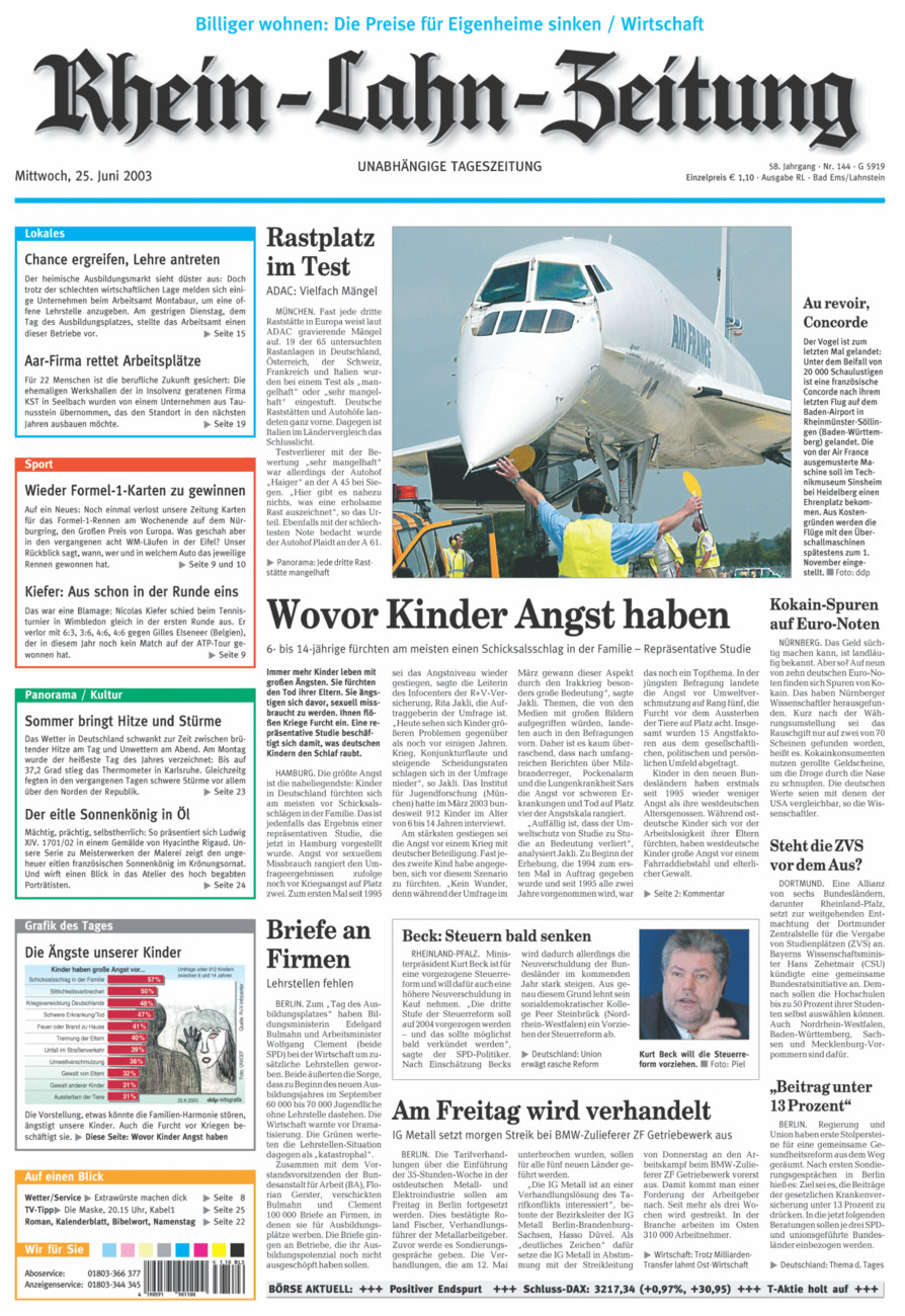 Rhein-Lahn-Zeitung vom Mittwoch, 25.06.2003
