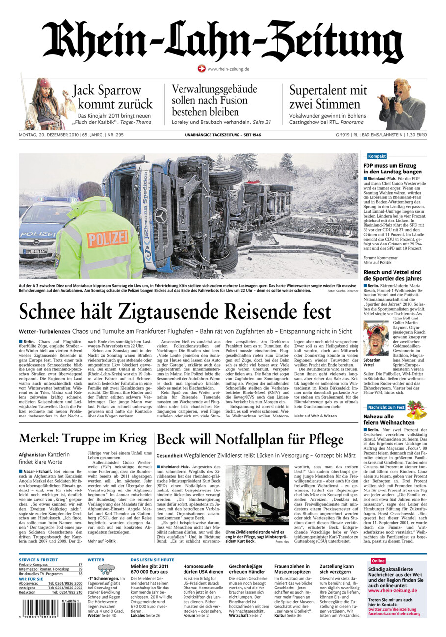 Rhein-Lahn-Zeitung vom Montag, 20.12.2010