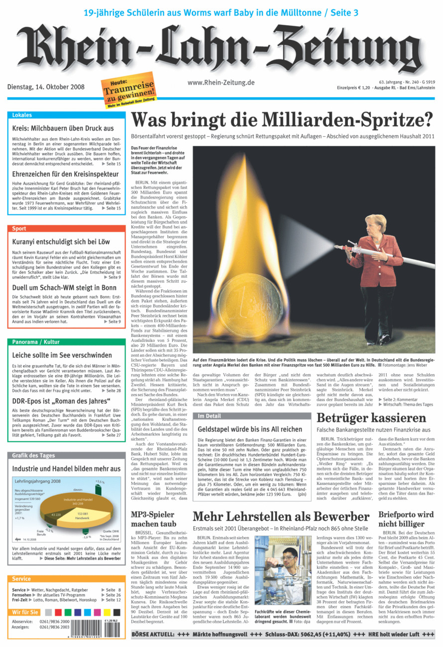 Rhein-Lahn-Zeitung vom Dienstag, 14.10.2008