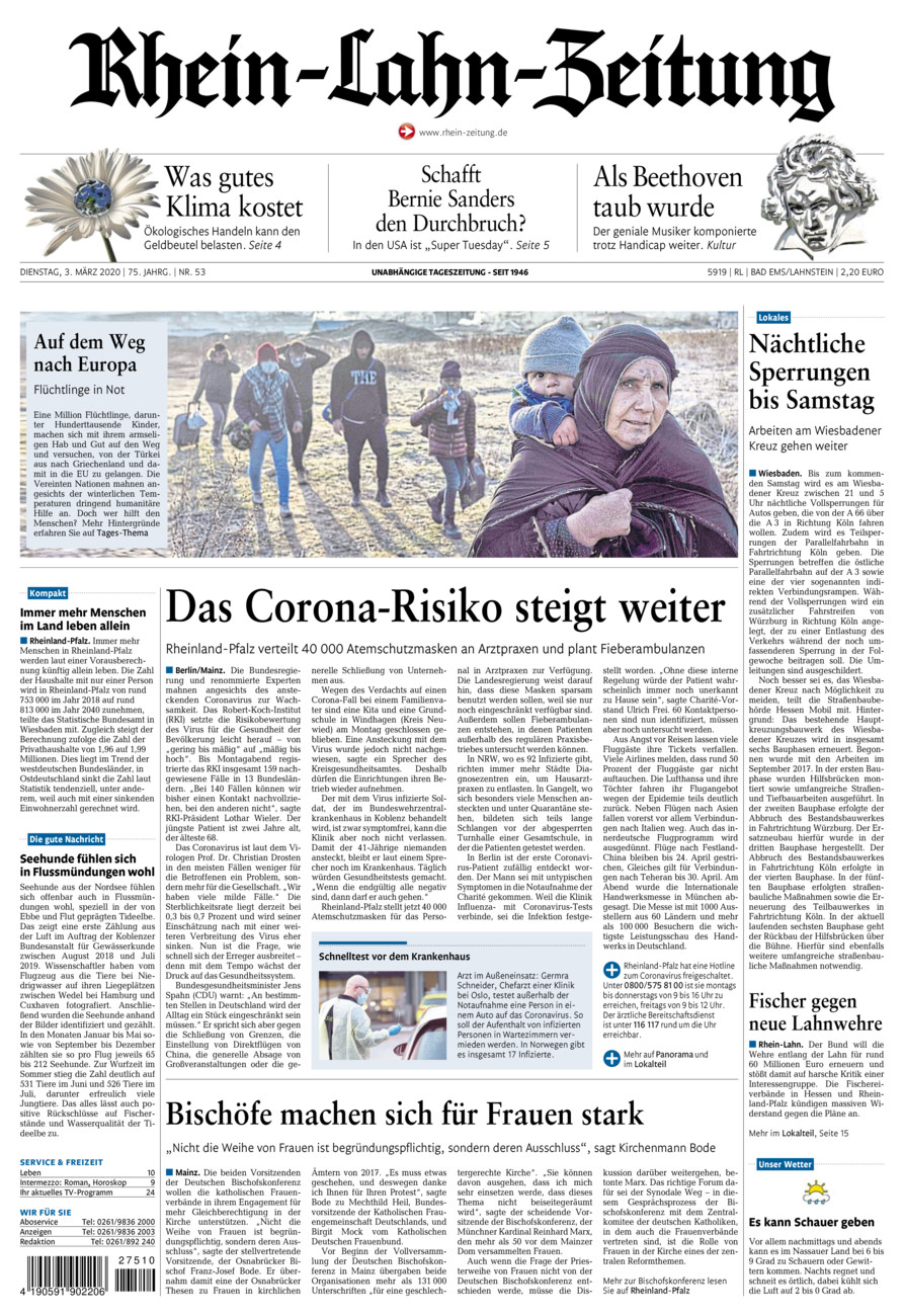 Rhein-Lahn-Zeitung vom Dienstag, 03.03.2020