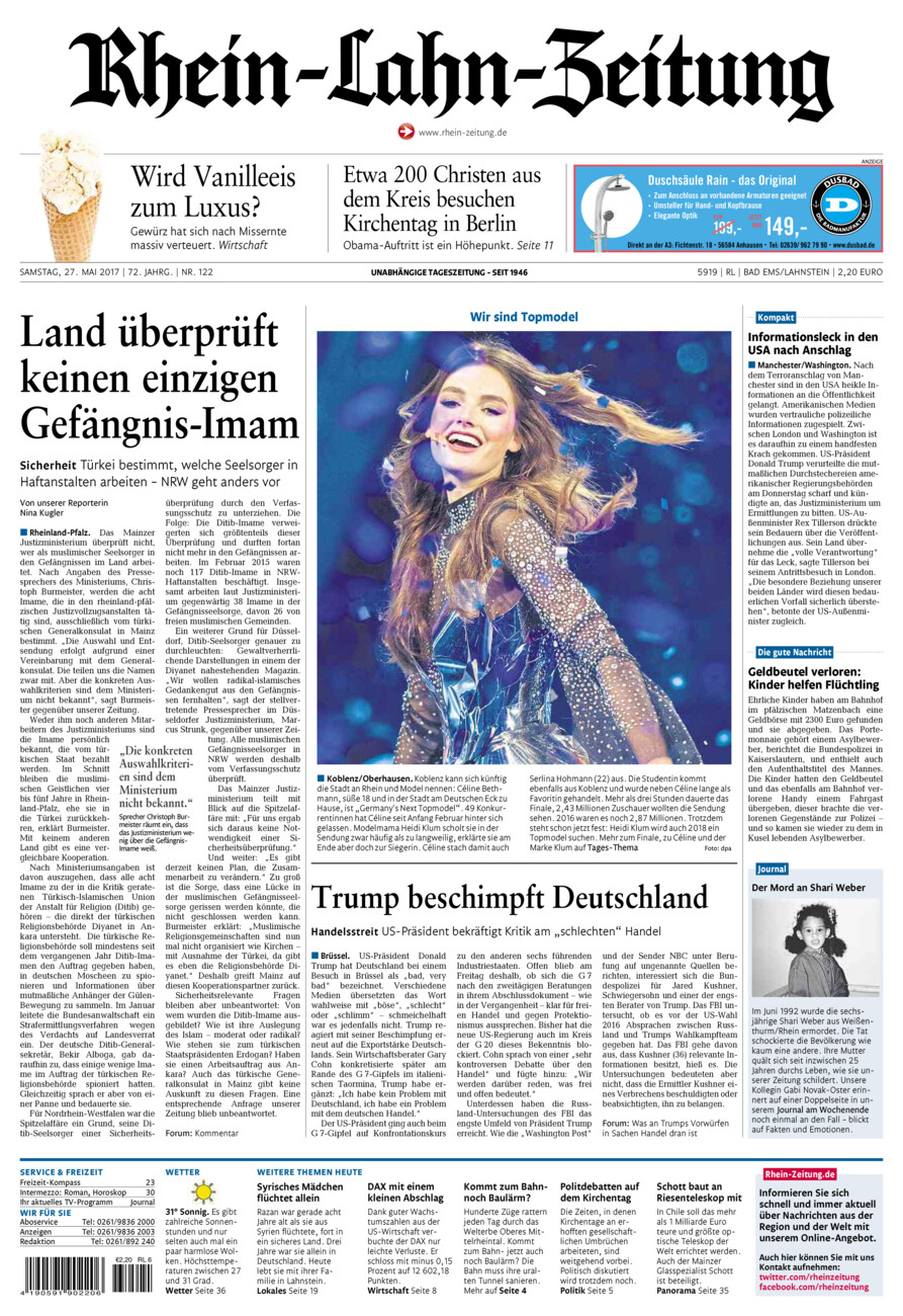 Rhein-Lahn-Zeitung vom Samstag, 27.05.2017
