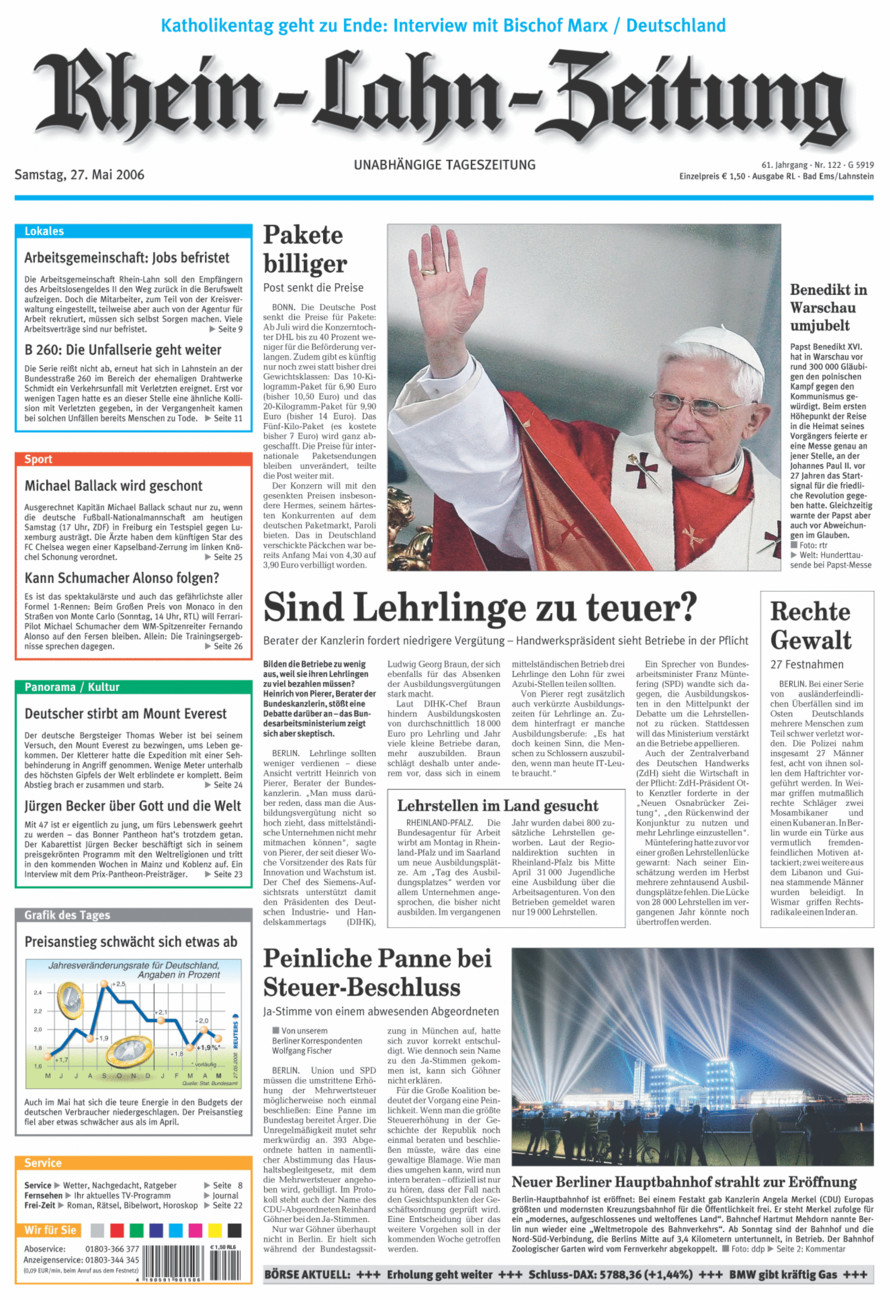 Rhein-Lahn-Zeitung vom Samstag, 27.05.2006