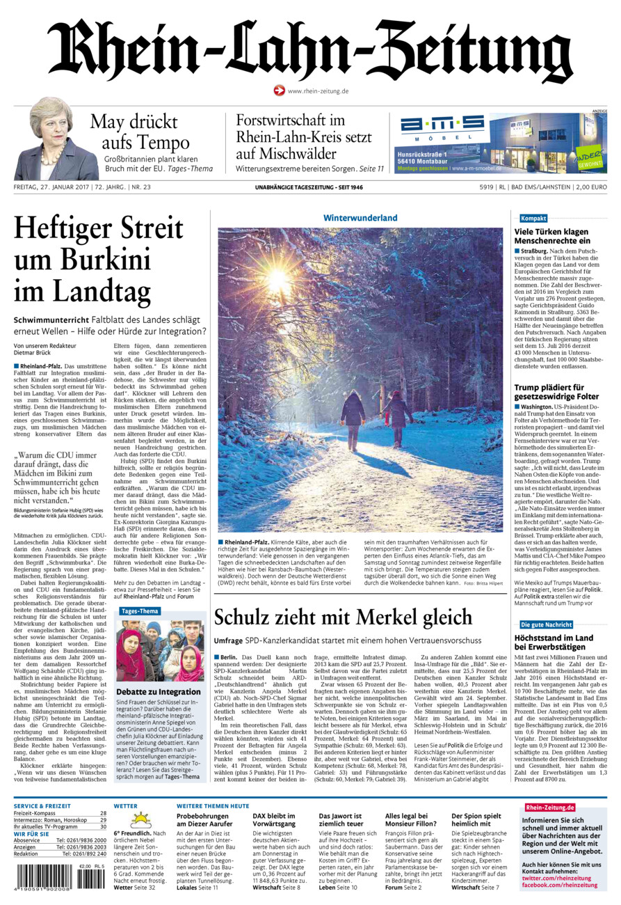 Rhein-Lahn-Zeitung vom Freitag, 27.01.2017
