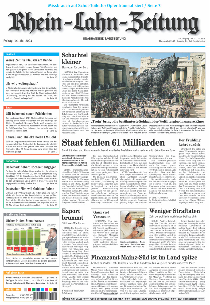 Rhein-Lahn-Zeitung vom Freitag, 14.05.2004