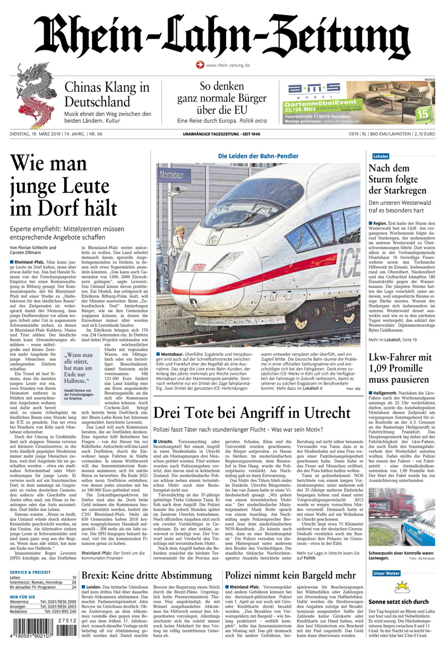 Rhein-Lahn-Zeitung vom Dienstag, 19.03.2019