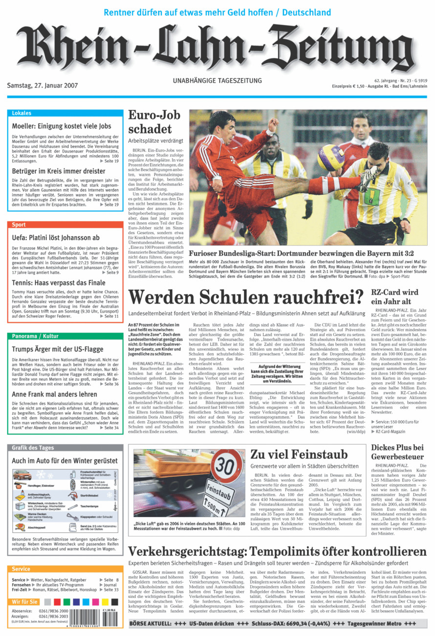Rhein-Lahn-Zeitung vom Samstag, 27.01.2007