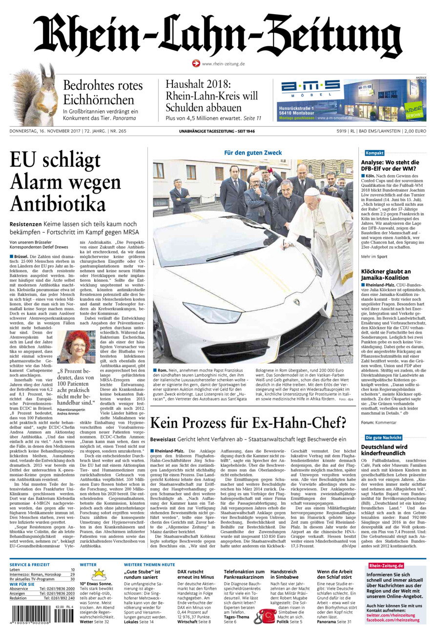 Rhein-Lahn-Zeitung vom Donnerstag, 16.11.2017