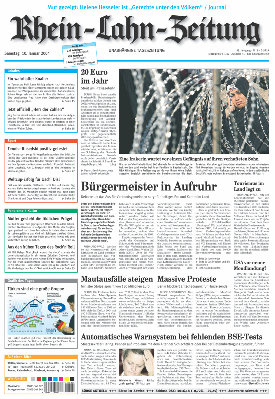 Rhein-Lahn-Zeitung vom Samstag, 10.01.2004
