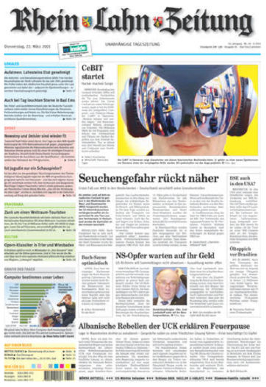 Rhein-Lahn-Zeitung vom Donnerstag, 22.03.2001