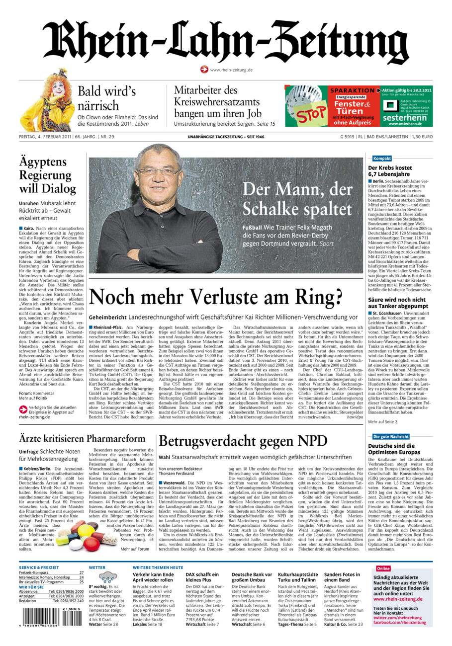 Rhein-Lahn-Zeitung vom Freitag, 04.02.2011