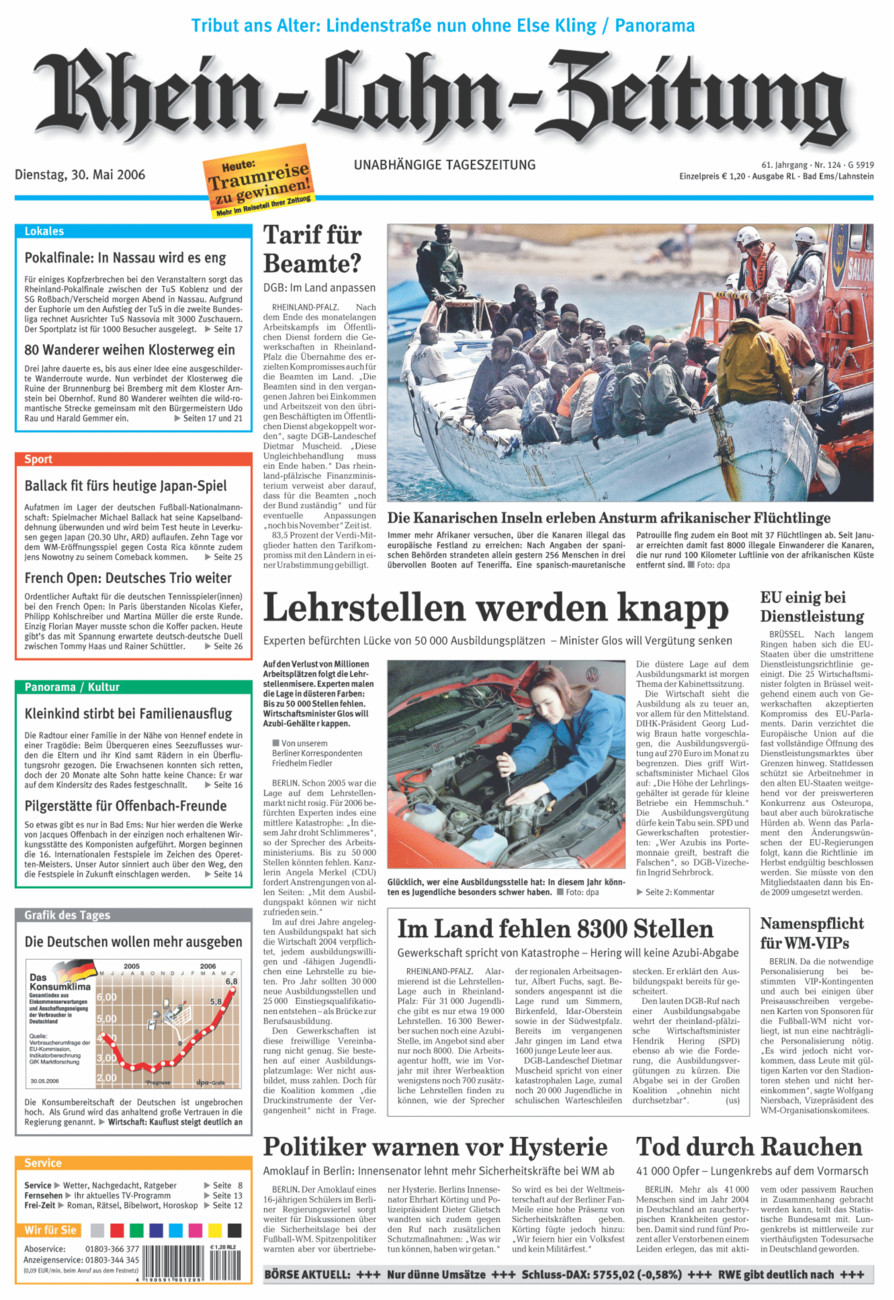 Rhein-Lahn-Zeitung vom Dienstag, 30.05.2006