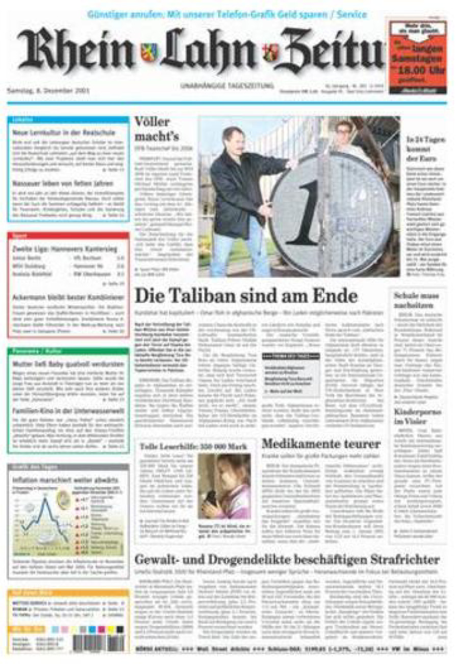 Rhein-Lahn-Zeitung vom Samstag, 08.12.2001