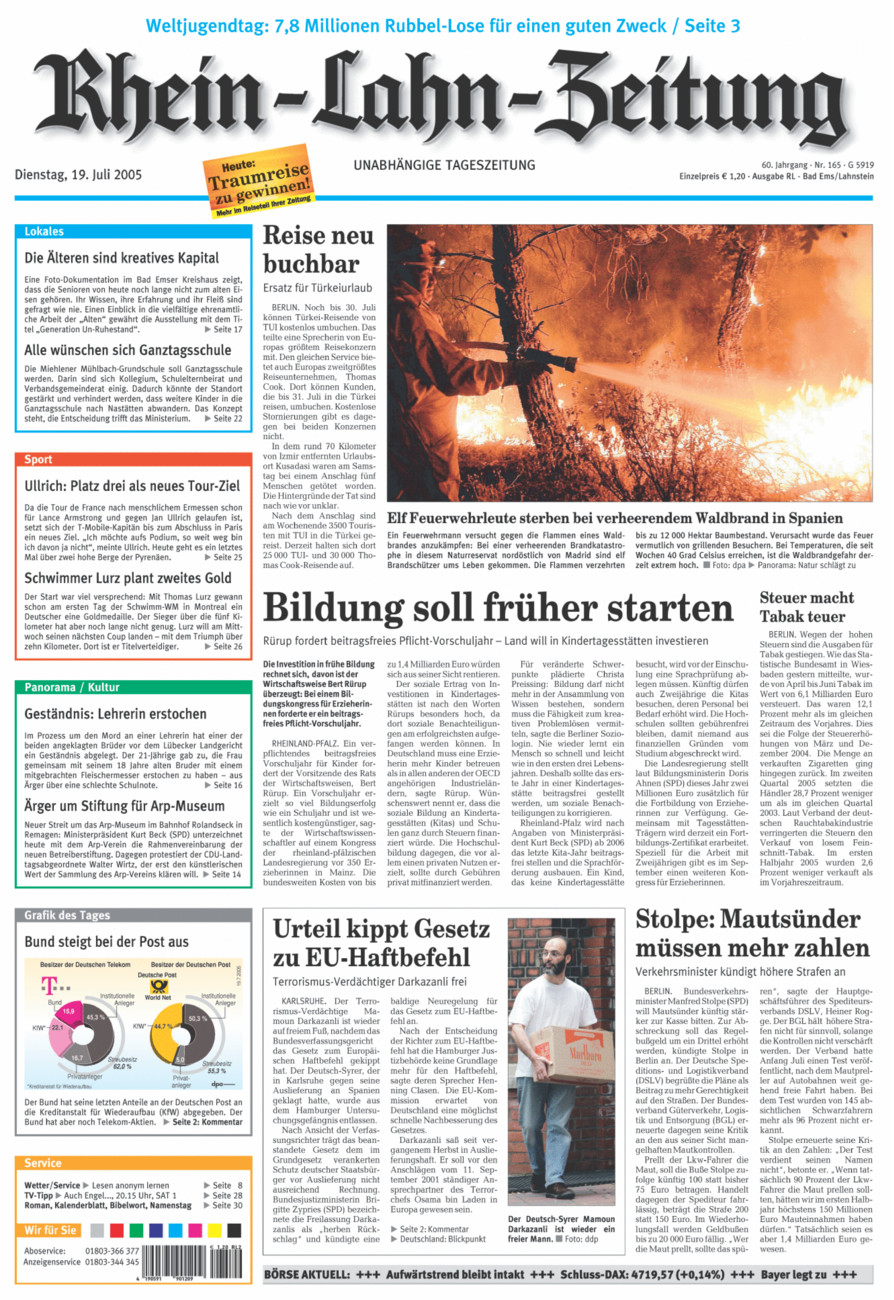 Rhein-Lahn-Zeitung vom Dienstag, 19.07.2005