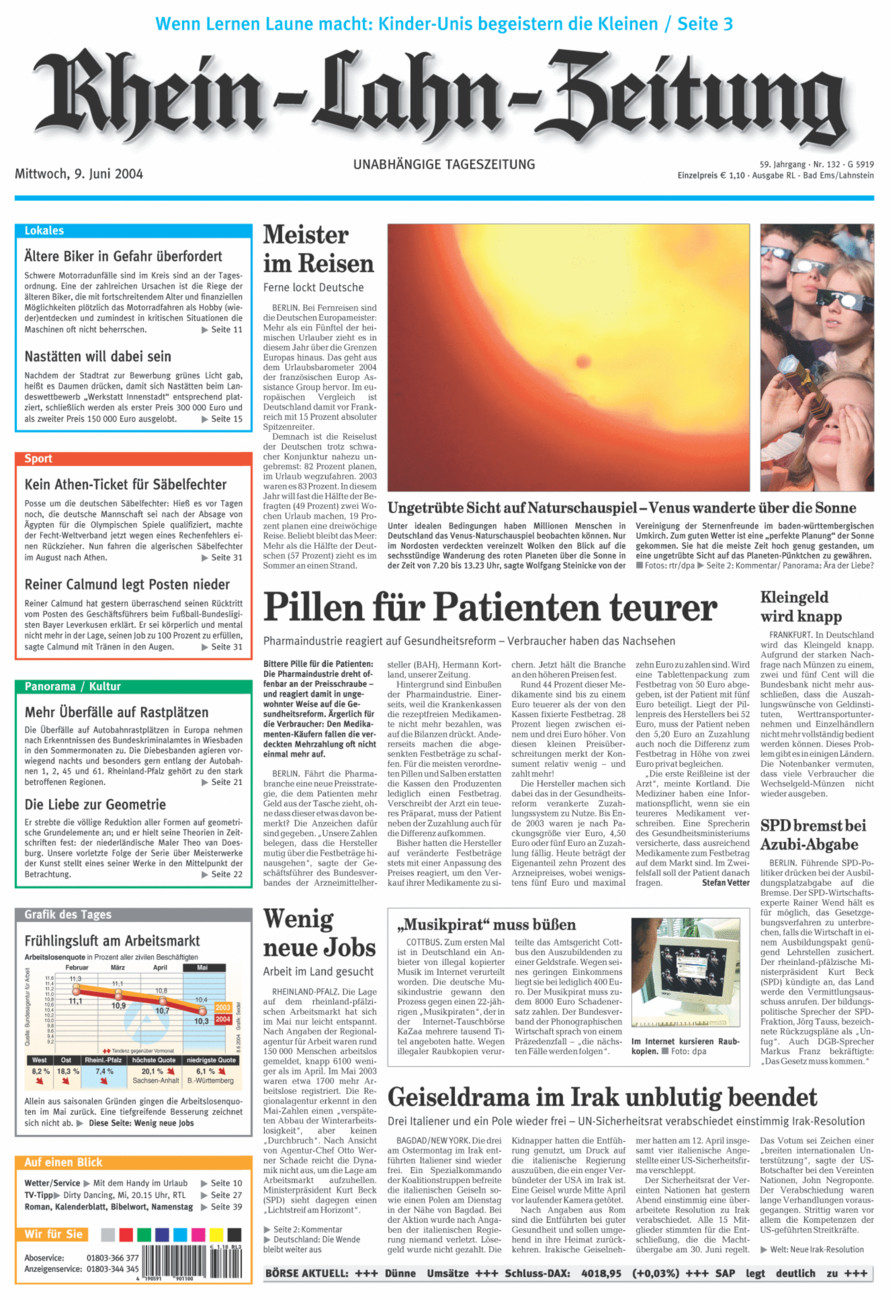 Rhein-Lahn-Zeitung vom Mittwoch, 09.06.2004