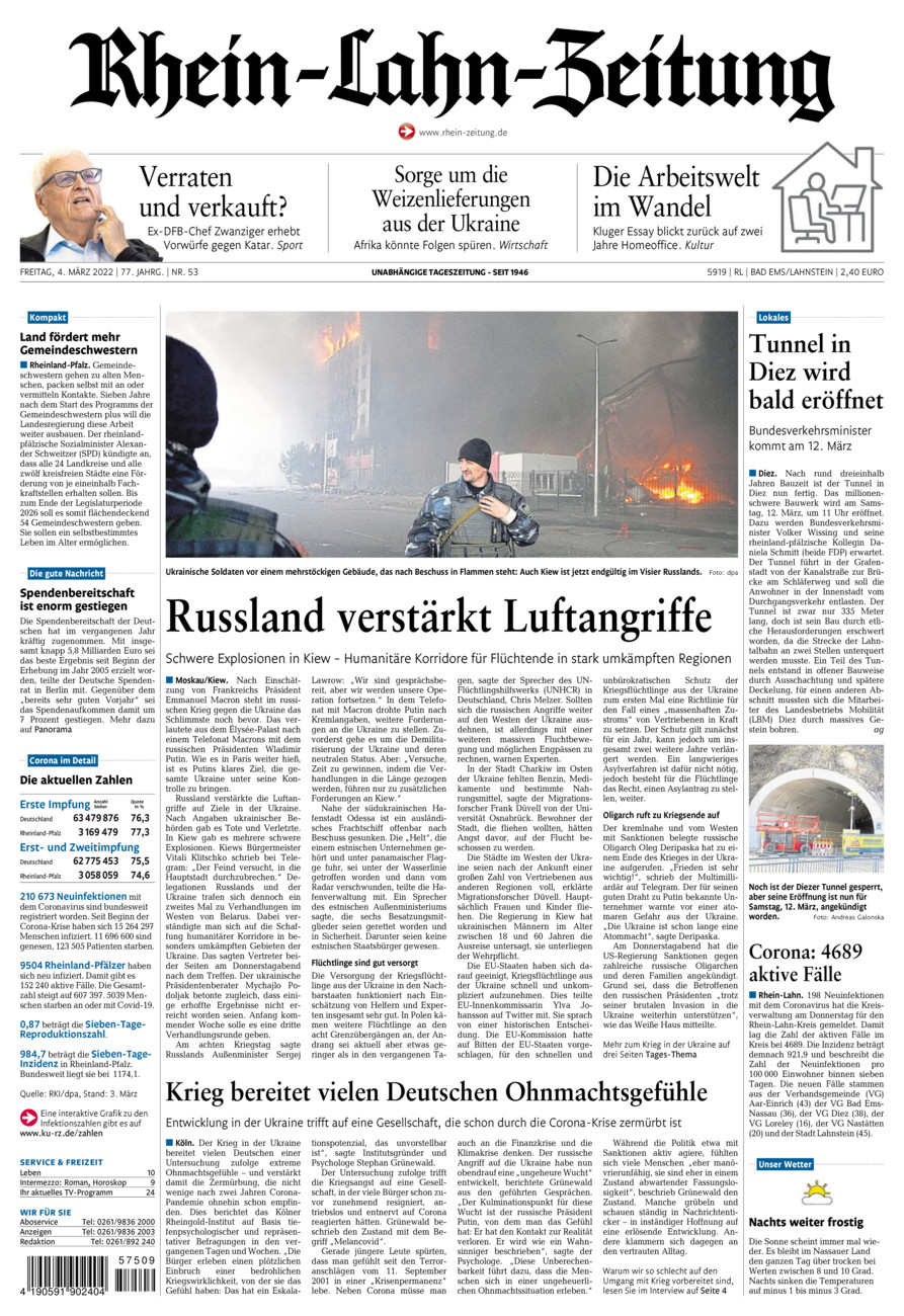 Rhein-Lahn-Zeitung vom Freitag, 04.03.2022