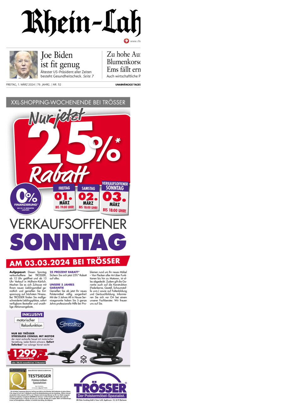 Rhein-Lahn-Zeitung vom Freitag, 01.03.2024