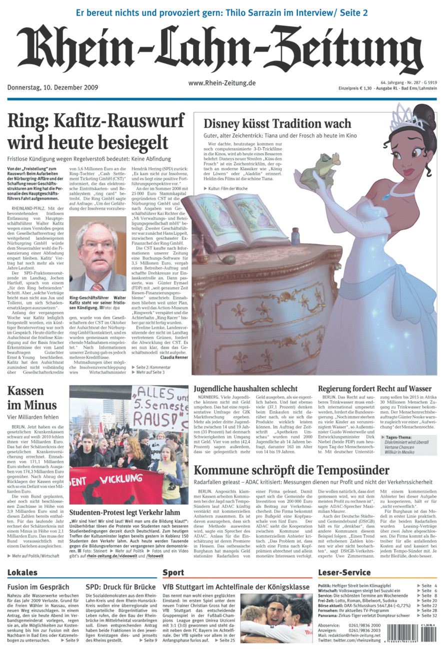 Rhein-Lahn-Zeitung vom Donnerstag, 10.12.2009
