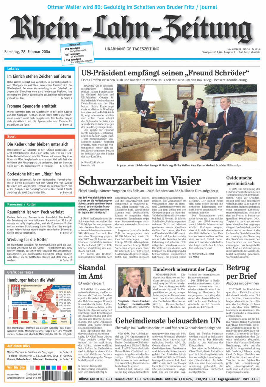 Rhein-Lahn-Zeitung vom Samstag, 28.02.2004