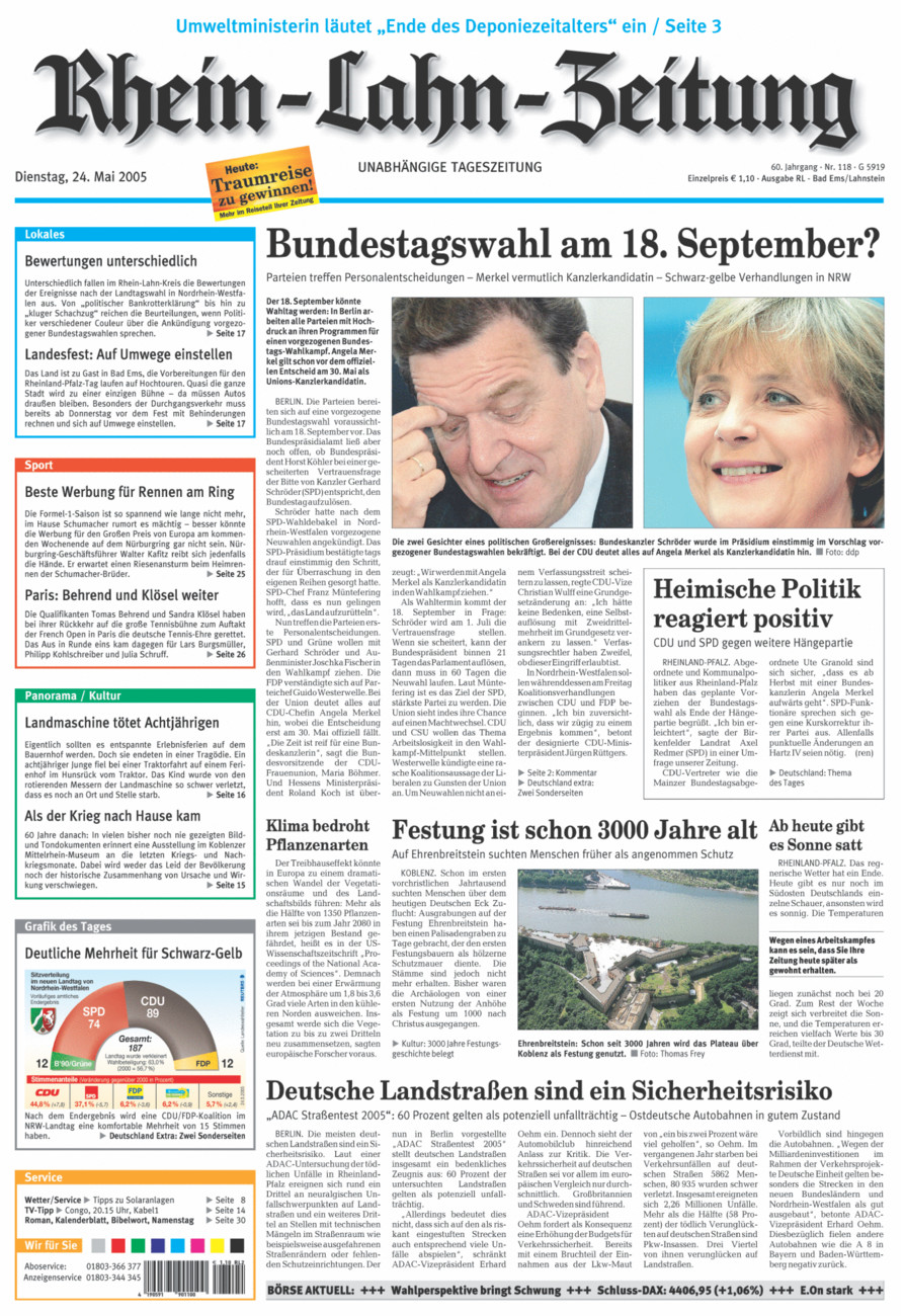Rhein-Lahn-Zeitung vom Dienstag, 24.05.2005