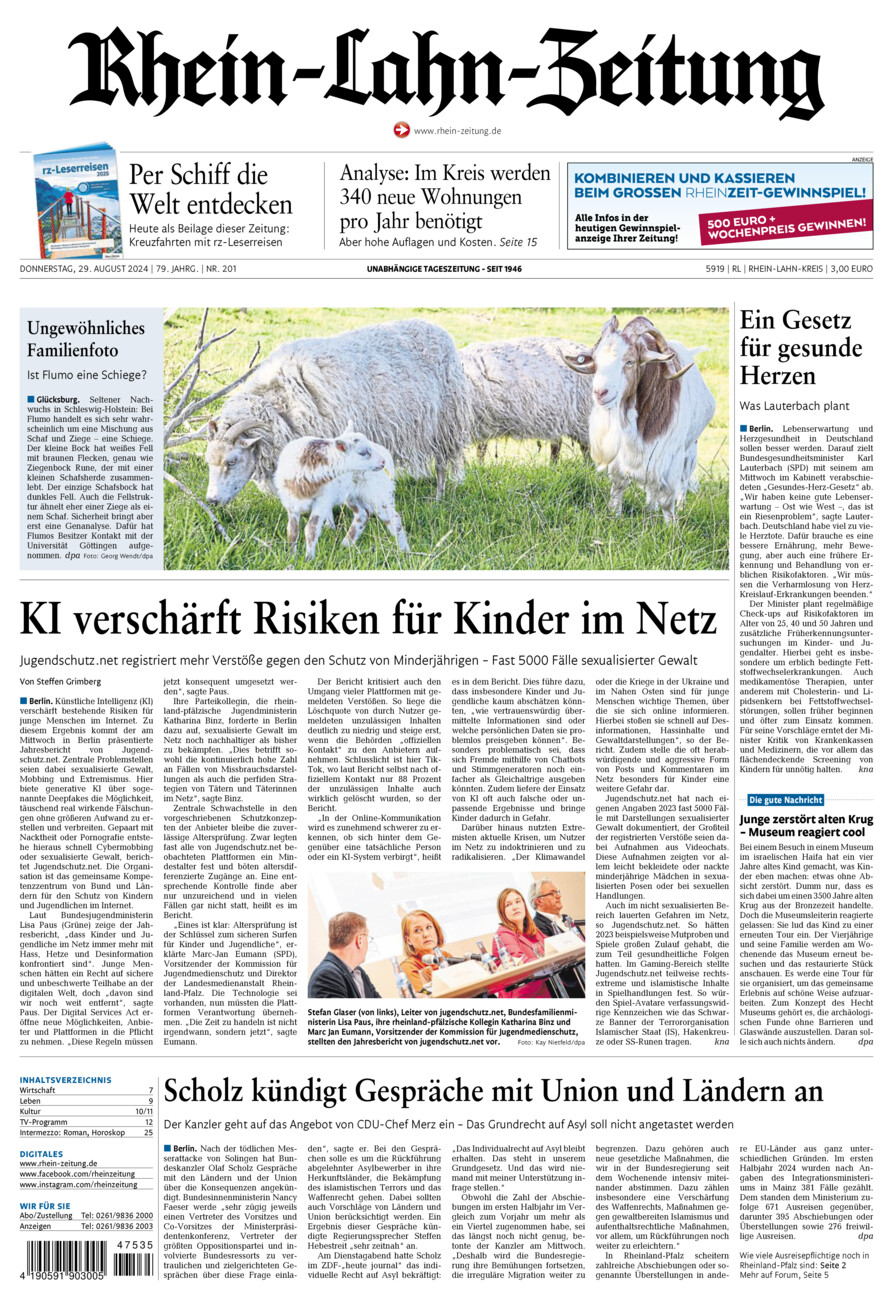 Rhein-Lahn-Zeitung vom Donnerstag, 29.08.2024