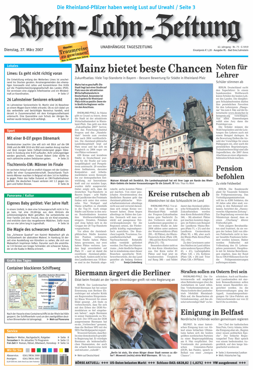 Rhein-Lahn-Zeitung vom Dienstag, 27.03.2007