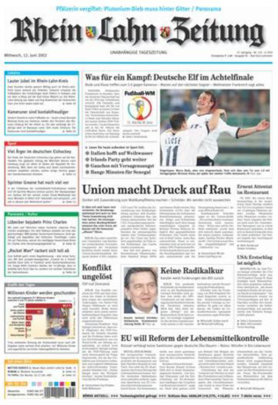 Rhein-Lahn-Zeitung vom Mittwoch, 12.06.2002