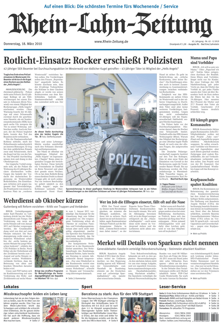 Rhein-Lahn-Zeitung vom Donnerstag, 18.03.2010