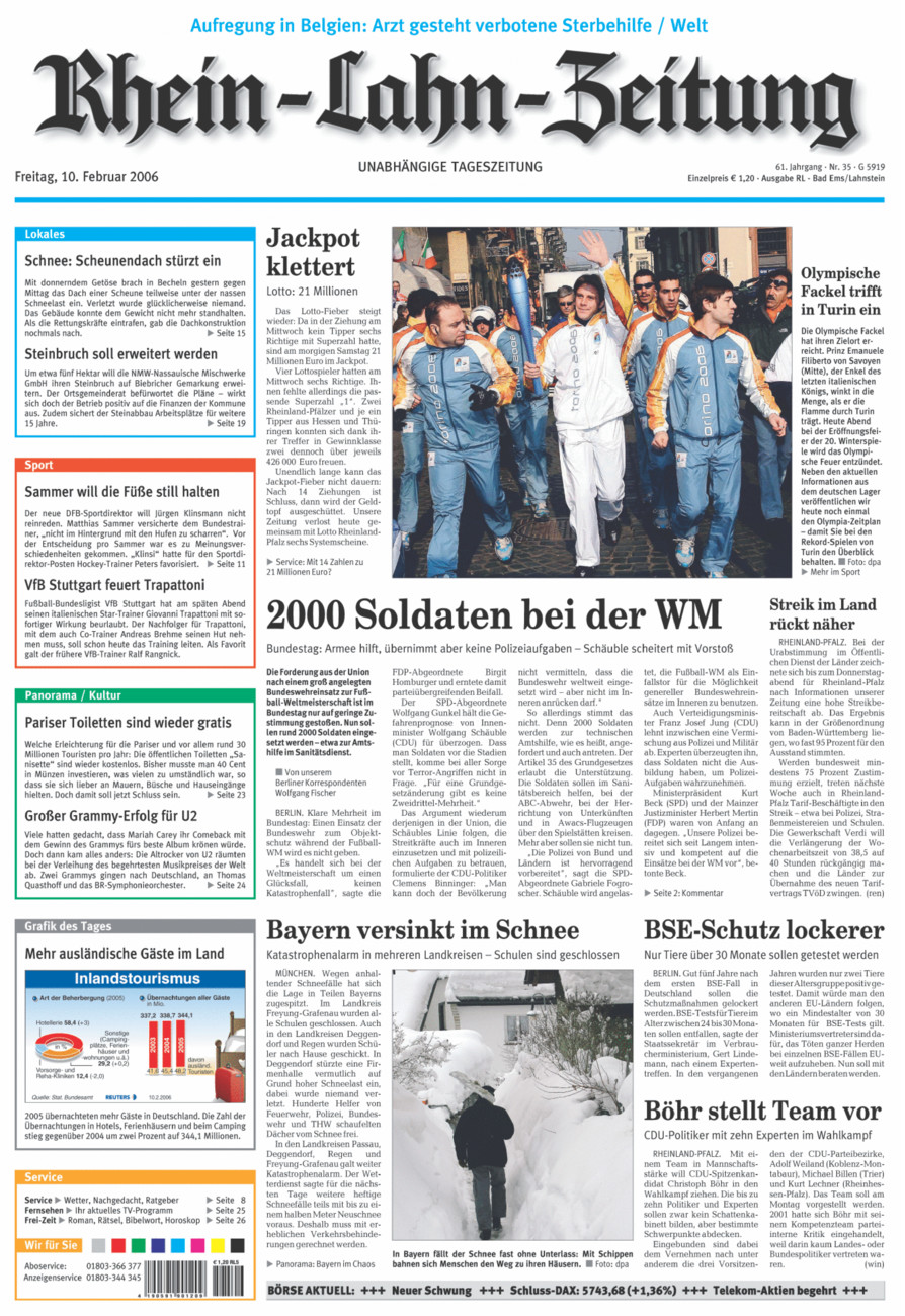 Rhein-Lahn-Zeitung vom Freitag, 10.02.2006