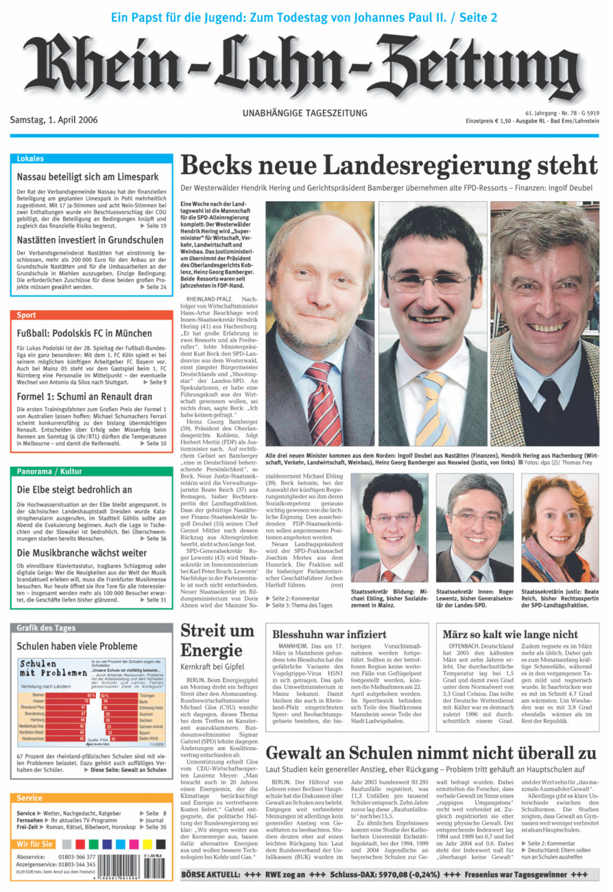 Rhein-Lahn-Zeitung vom Samstag, 01.04.2006