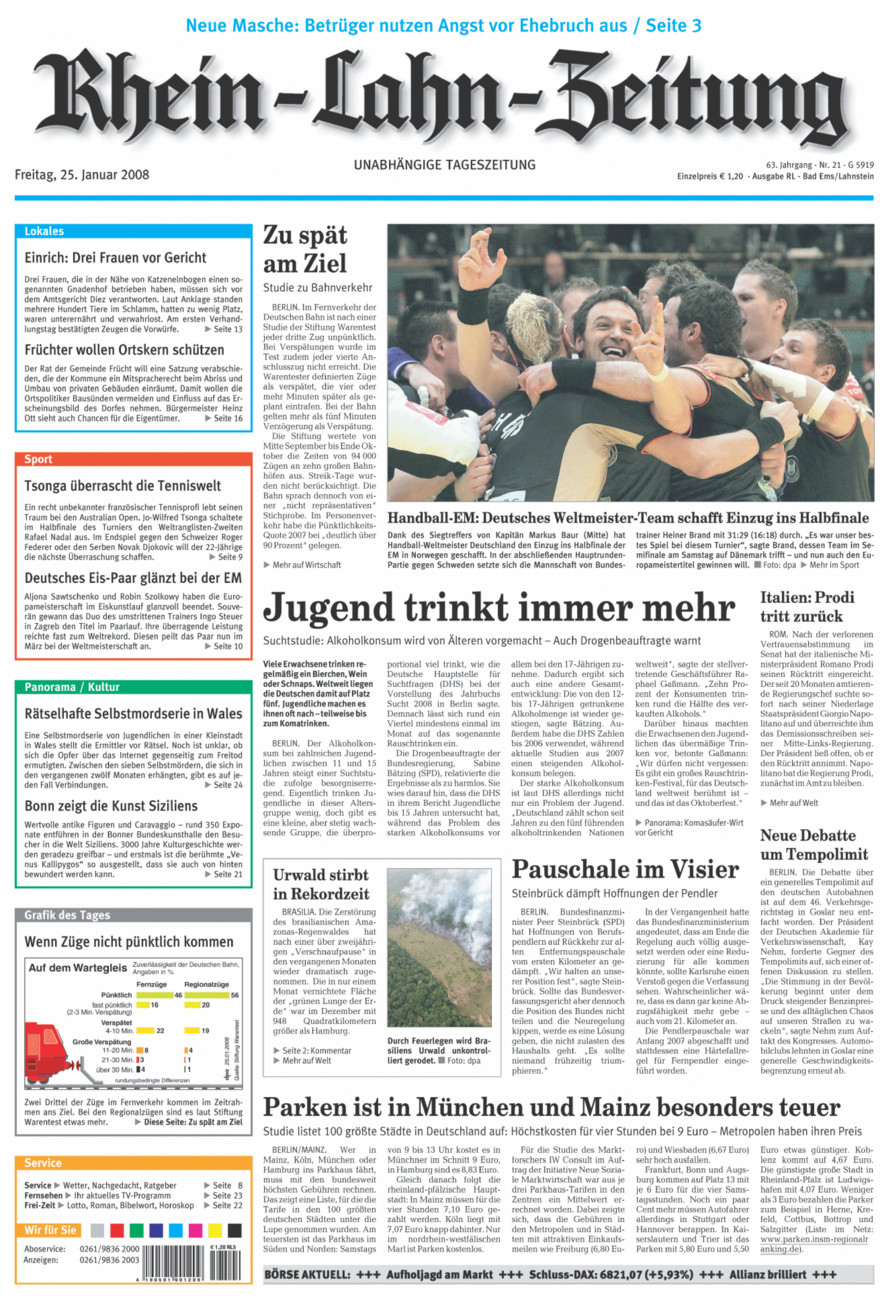 Rhein-Lahn-Zeitung vom Freitag, 25.01.2008