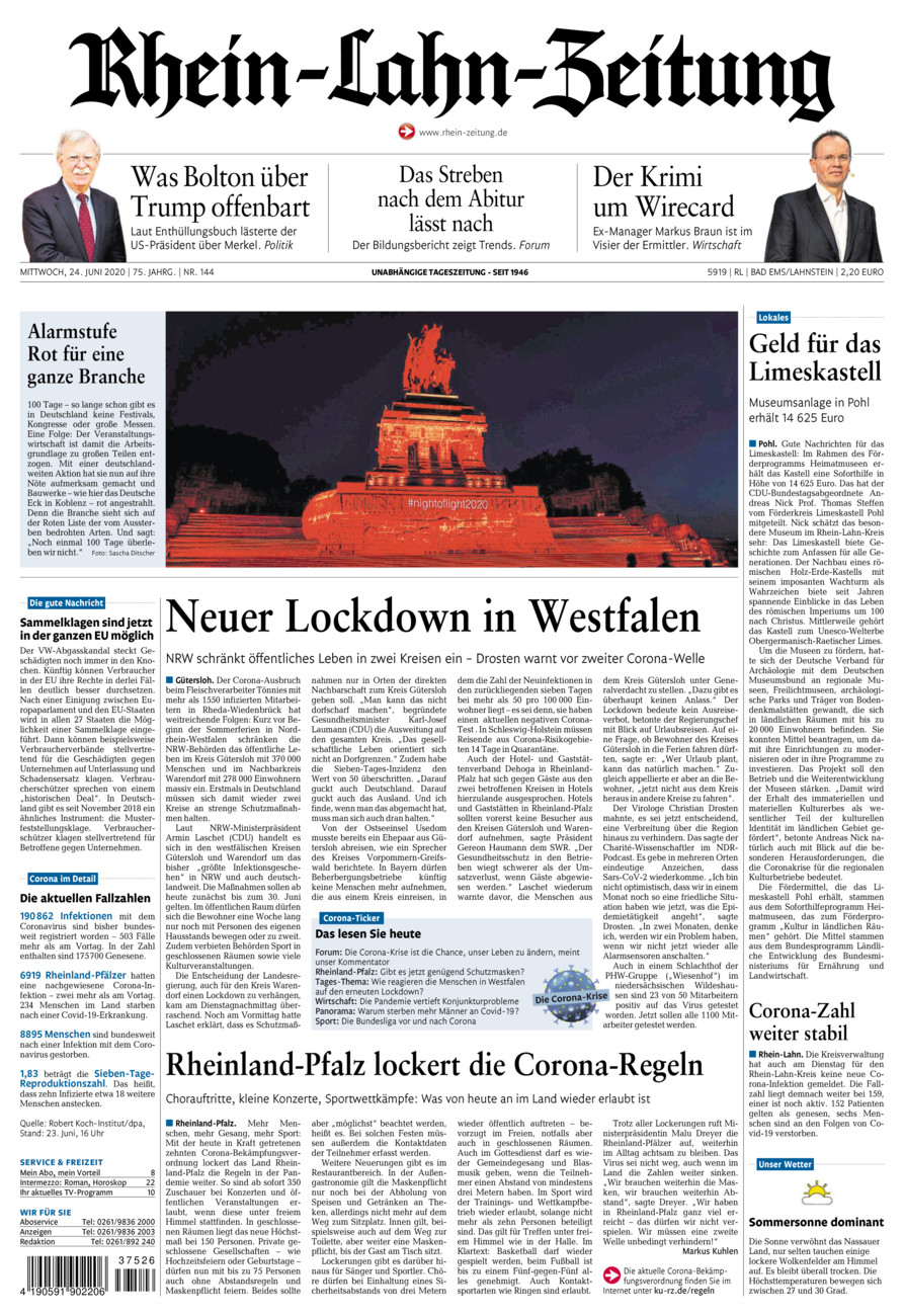 Rhein-Lahn-Zeitung vom Mittwoch, 24.06.2020