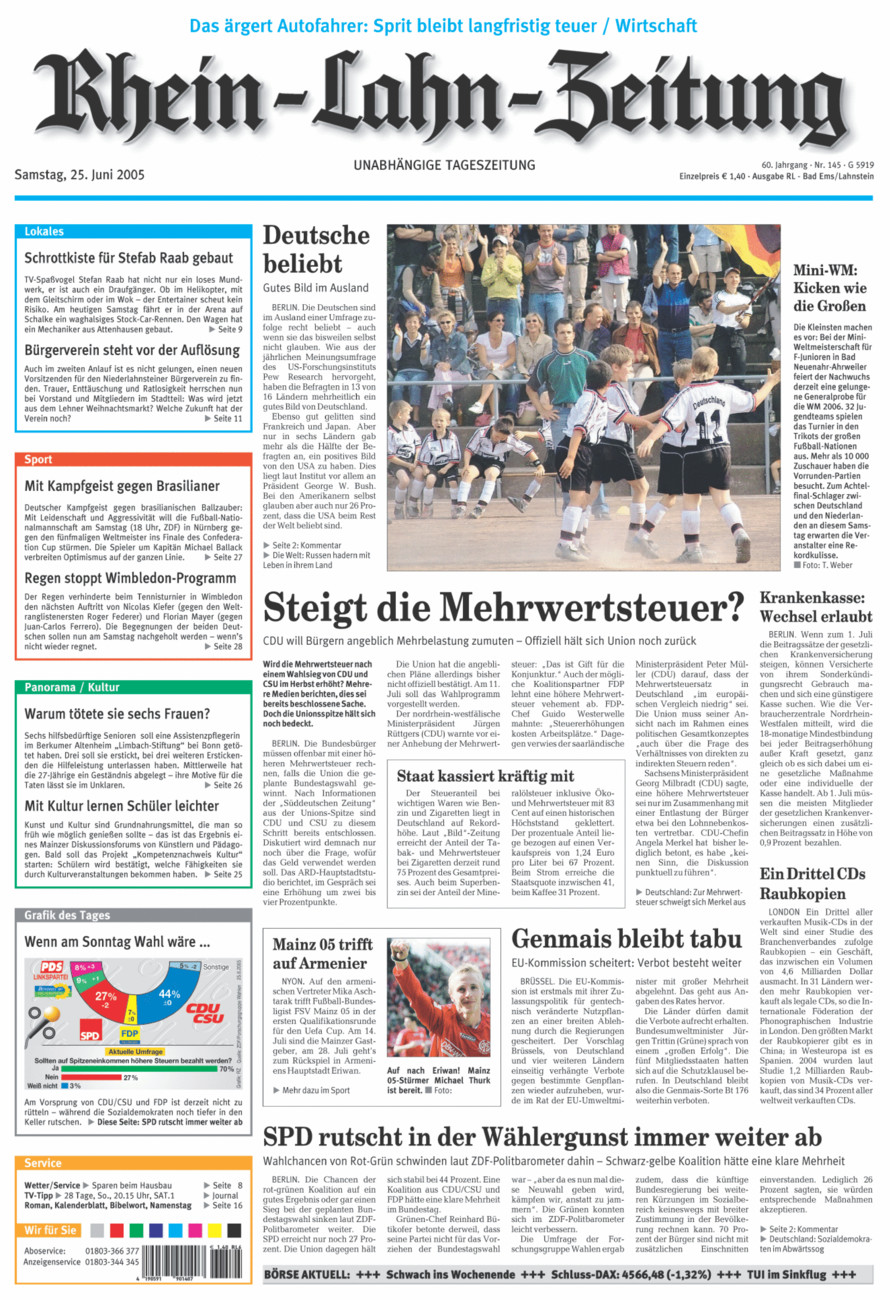 Rhein-Lahn-Zeitung vom Samstag, 25.06.2005