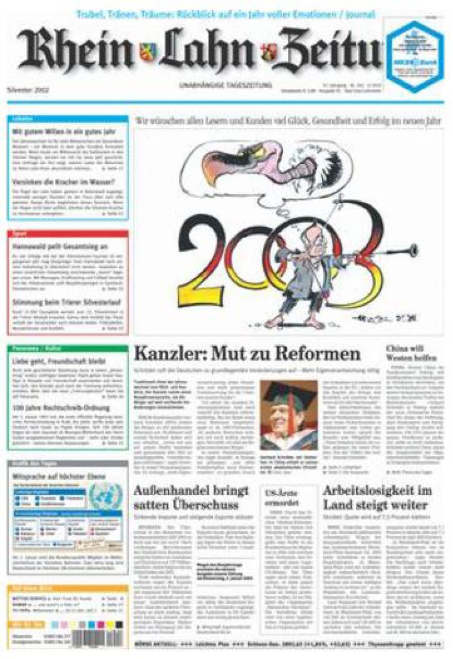 Rhein-Lahn-Zeitung vom Dienstag, 31.12.2002