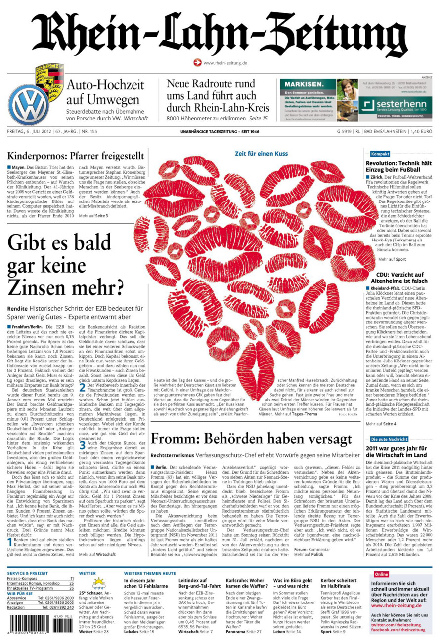 Rhein-Lahn-Zeitung vom Freitag, 06.07.2012