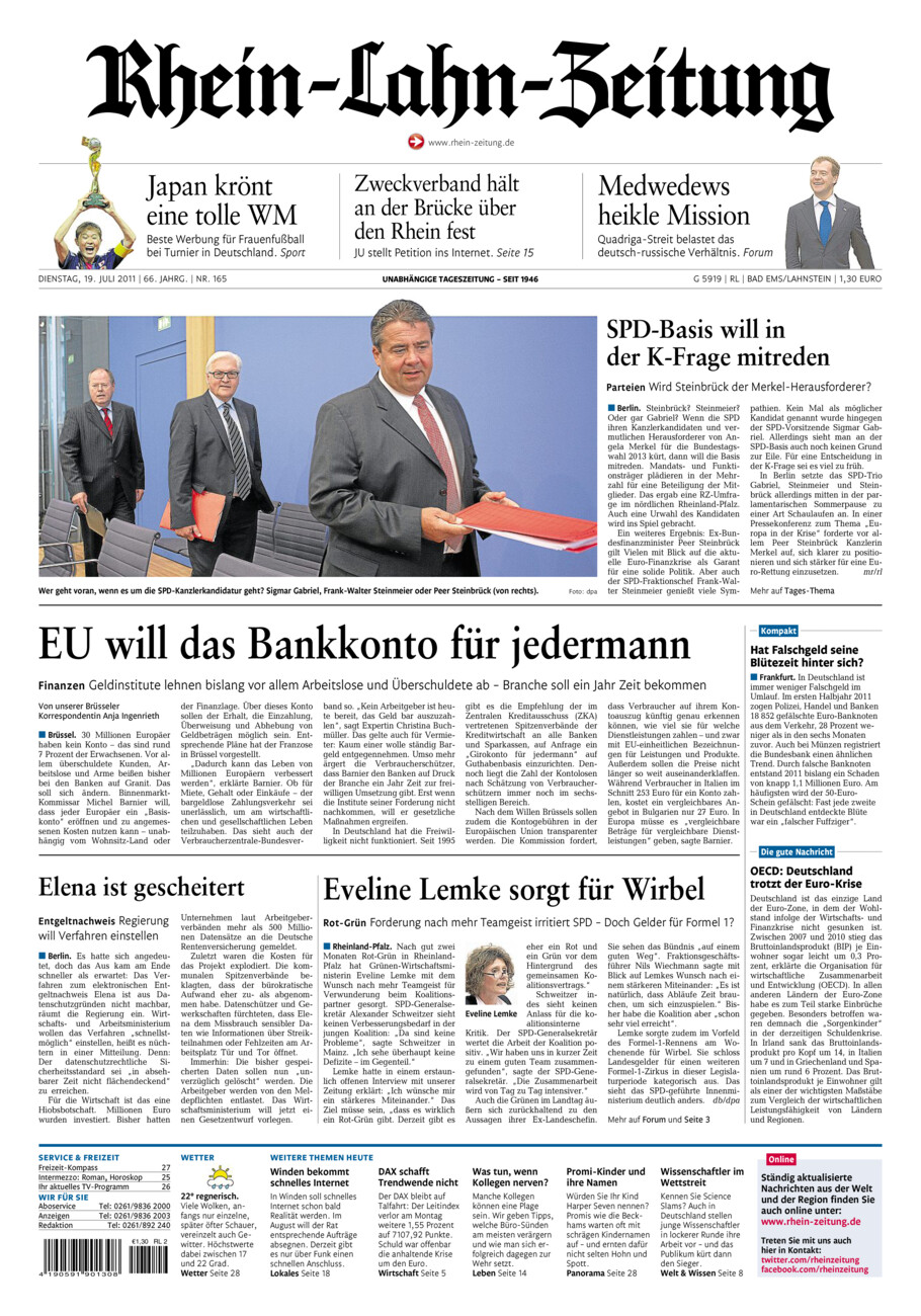 Rhein-Lahn-Zeitung vom Dienstag, 19.07.2011