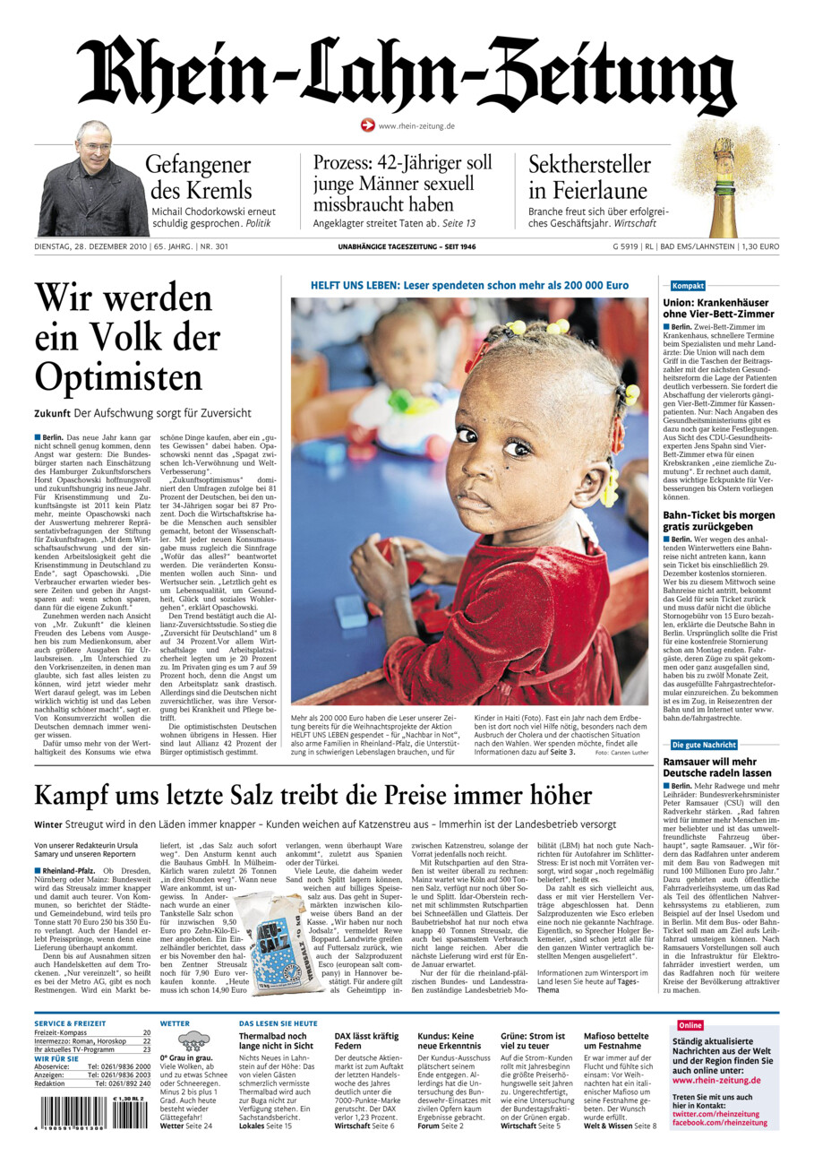 Rhein-Lahn-Zeitung vom Dienstag, 28.12.2010