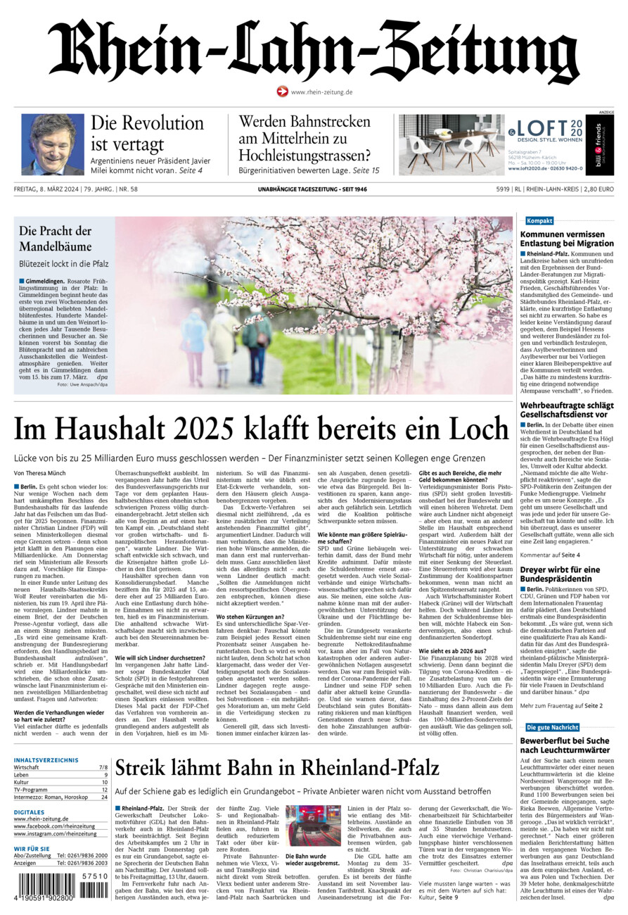 Rhein-Lahn-Zeitung vom Freitag, 08.03.2024