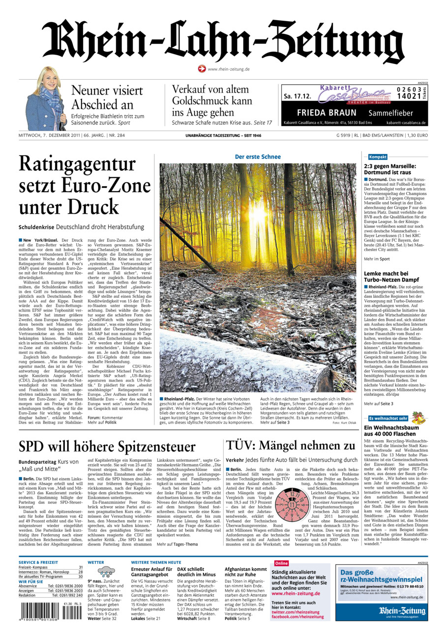 Rhein-Lahn-Zeitung vom Mittwoch, 07.12.2011