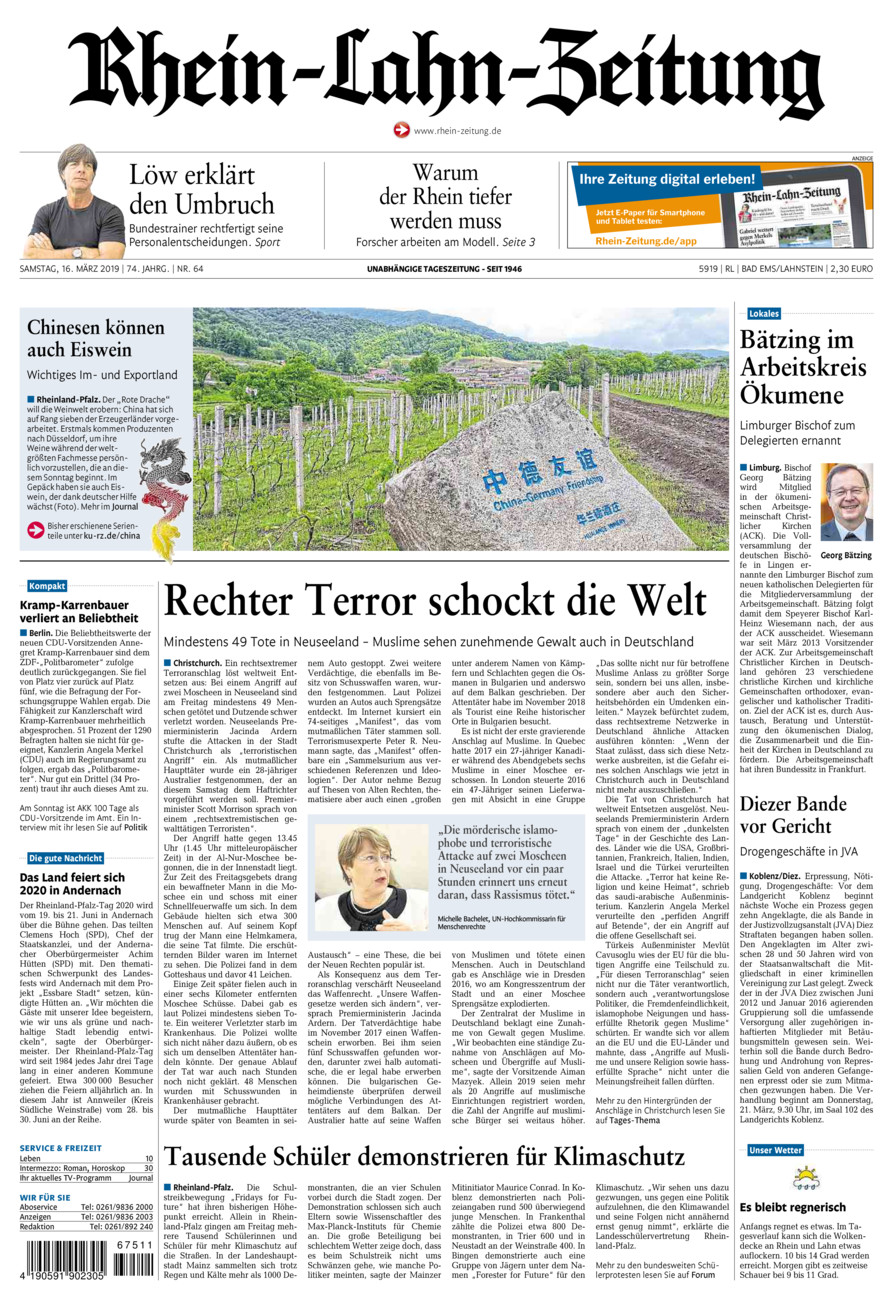 Rhein-Lahn-Zeitung vom Samstag, 16.03.2019