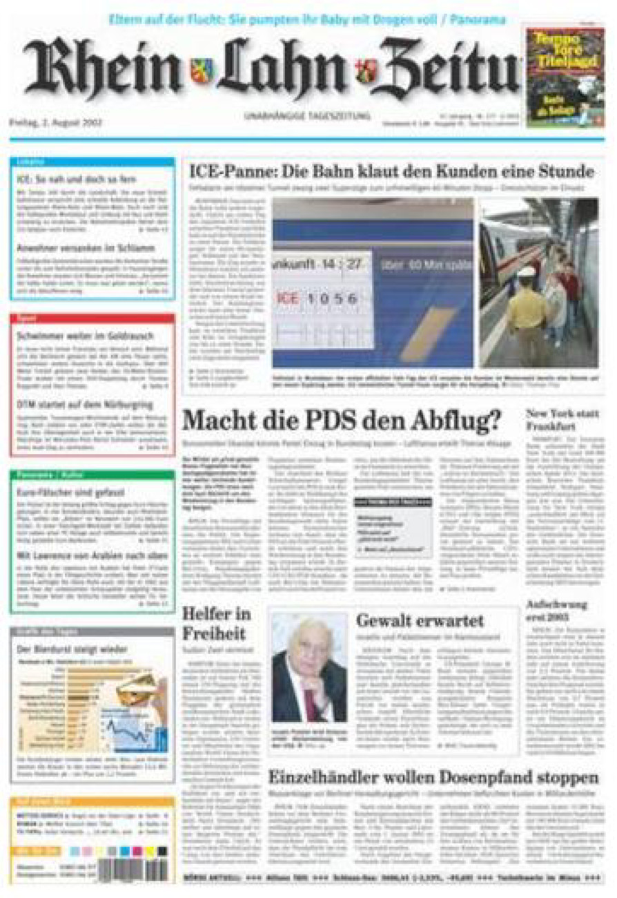 Rhein-Lahn-Zeitung vom Freitag, 02.08.2002
