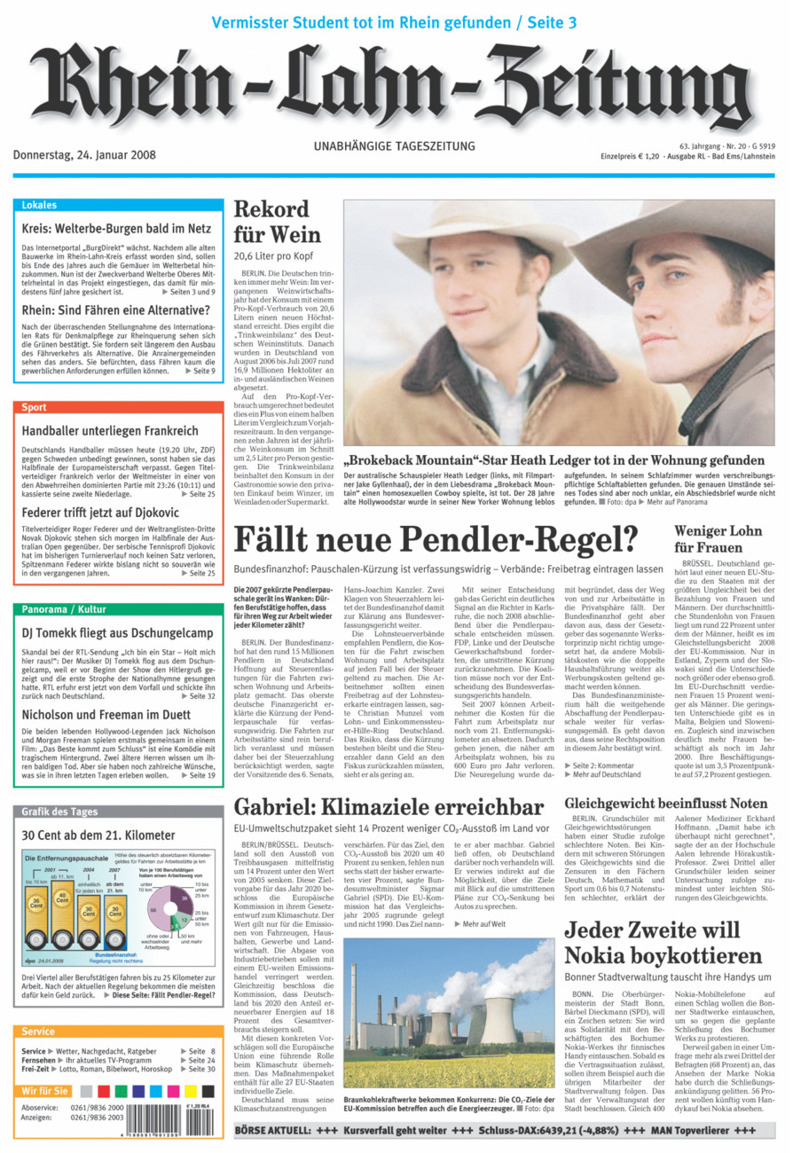 Rhein-Lahn-Zeitung vom Donnerstag, 24.01.2008