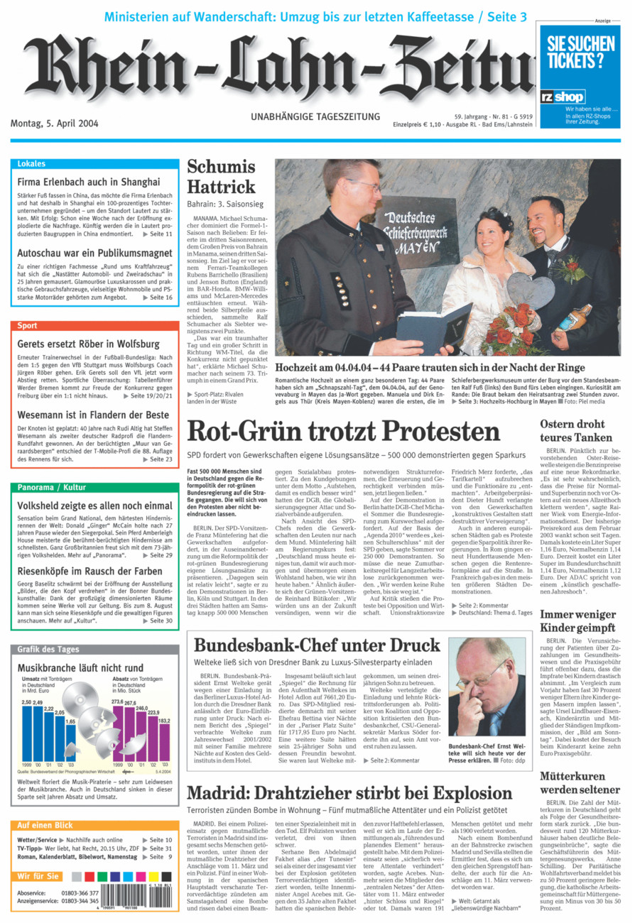 Rhein-Lahn-Zeitung vom Montag, 05.04.2004