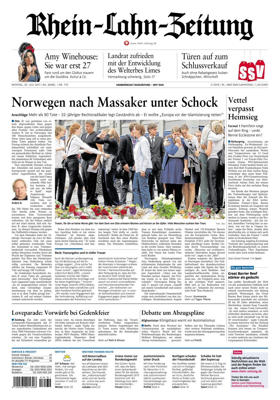 Rhein-Lahn-Zeitung vom Montag, 25.07.2011
