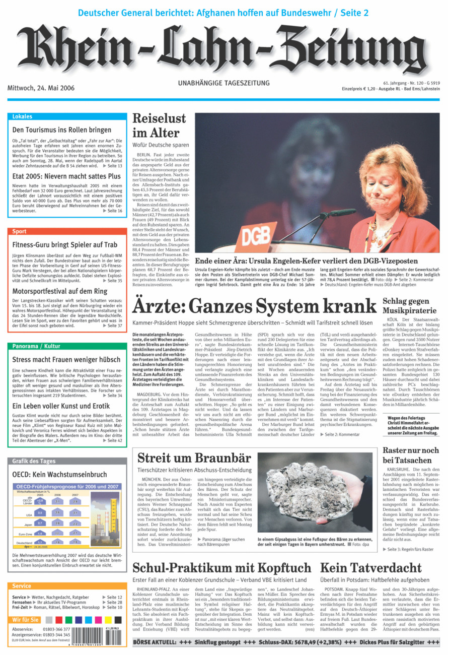 Rhein-Lahn-Zeitung vom Mittwoch, 24.05.2006