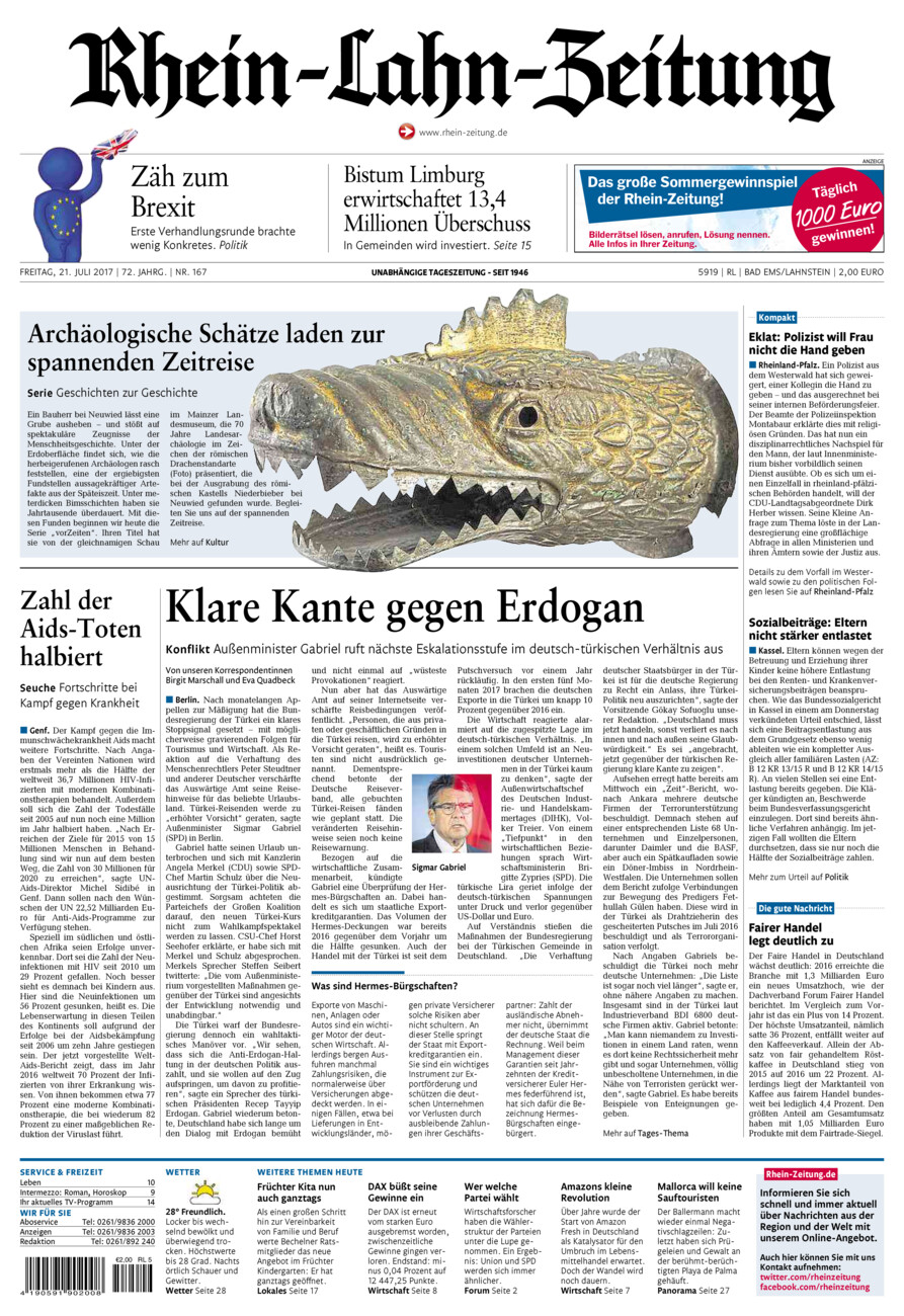Rhein-Lahn-Zeitung vom Freitag, 21.07.2017