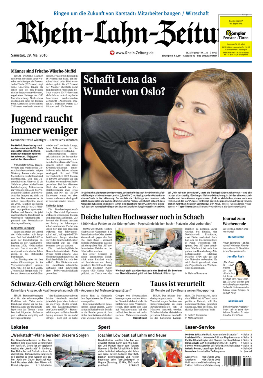 Rhein-Lahn-Zeitung vom Samstag, 29.05.2010
